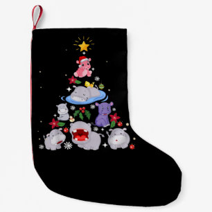 Petite Chaussette De Noël Funny arbre de Noël hippo Hippopotame de Noël