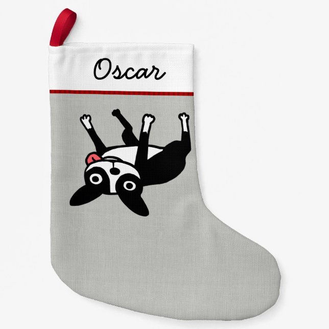 Petite Chaussette De Noël Funny Boston Terrier Chien personnalisé (Devant)