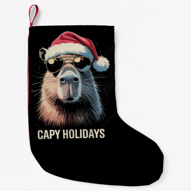 Petite Chaussette De Noël Funny Christmas Capy Holidays Xmas Capybara  (Devant)