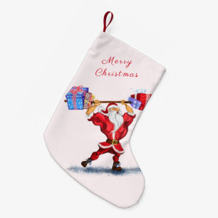 Petite Chaussette De Noël Funny Christmas Stocking Bodybuilder Santa Claus