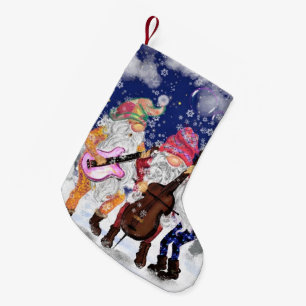 Petite Chaussette De Noël Funny Christmas Stocking Gnome Music Band