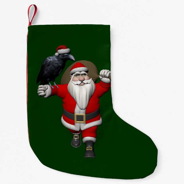 Petite Chaussette De Noël Funny Santa Claus aime Ravens (Devant)