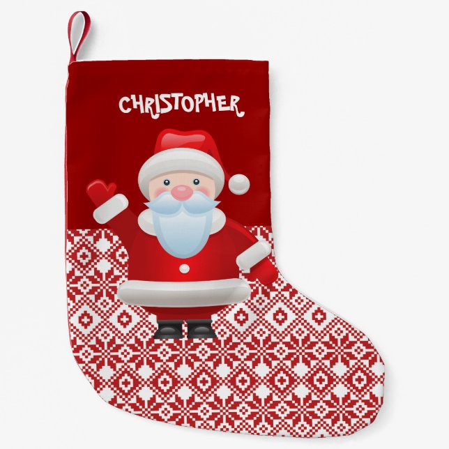 Petite Chaussette De Noël Funny Santa Claus Nom personnalisé (Devant)