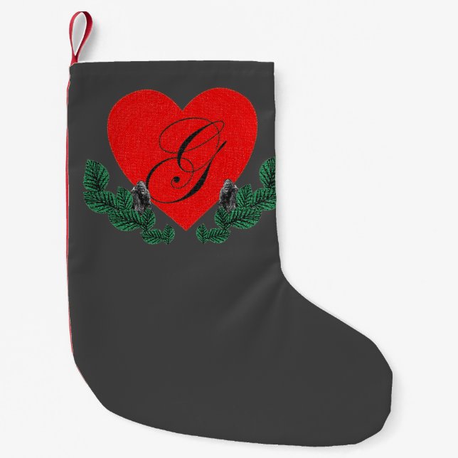 Petite Chaussette De Noël G pour les gorilles (Devant)