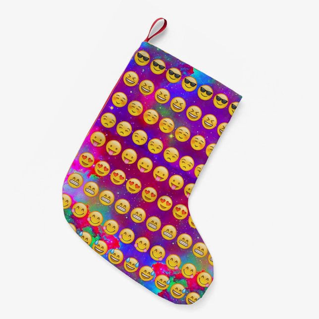 Petite Chaussette De Noël Galaxie Emojis (Devant (Accrochage))