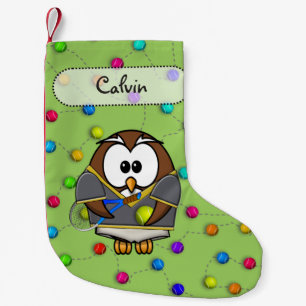 Petite Chaussette De Noël garçon de hibou de tennis