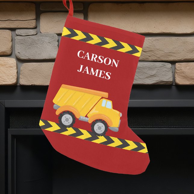 Petite Chaussette De Noël Garçons Personnalisés Camion Camion Rouges Enfants (Créateur téléchargé)