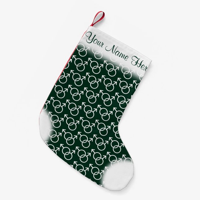 Petite Chaussette De Noël Gay pride masculin Stocking Amour Personnalisé Sto (Devant (Accrochage))