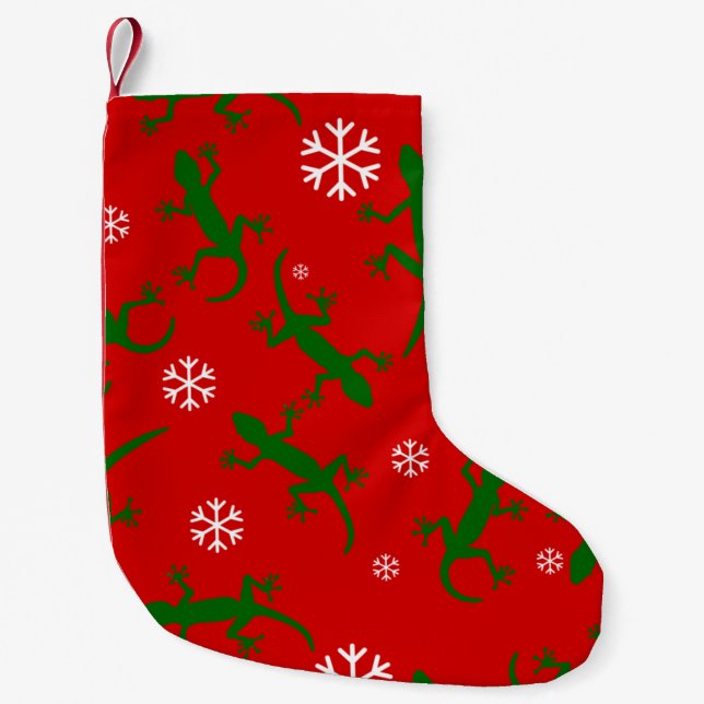 Petite Chaussette De Noël geckos de fêtes (Devant)