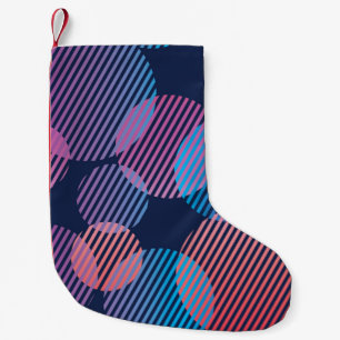 Petite Chaussette De Noël Géométrie tropicale : Conception nocturne violette