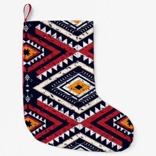 Petite Chaussette De Noël Géométrique Ethnique Oriental : Traditionnelle San