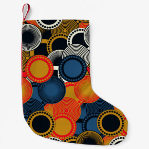 Petite Chaussette De Noël Géométrique rétro : Cercles d'or Harmonie