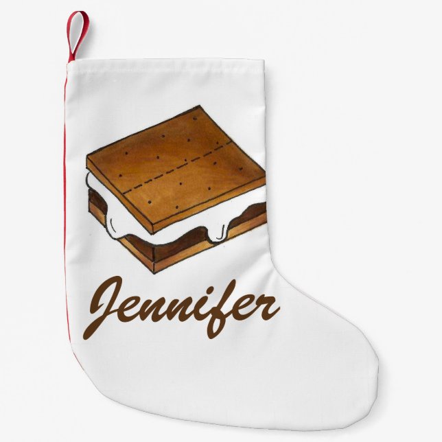 Petite Chaussette De Noël Gimme S'more Camping S'mores Toasé Marshmallow (Devant)
