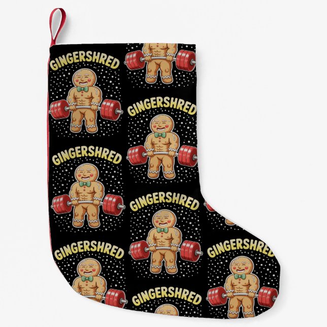 Petite Chaussette De Noël Gingersher Noël Gingerpain Salle de gym Bodybuildi (Devant)