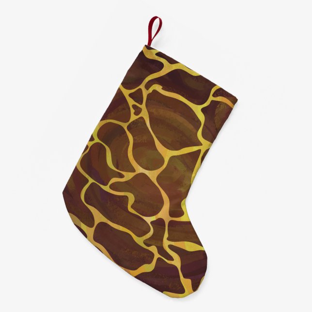Petite Chaussette De Noël Giraffe Brown et jaune (Devant (Accrochage))