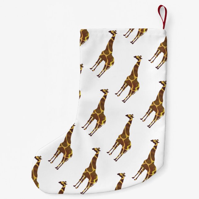 Petite Chaussette De Noël Giraffe Brown et jaune Silhouette (Dos)
