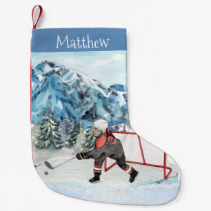 Petite Chaussette De Noël Glace personnalisée pour le hockey sur neige