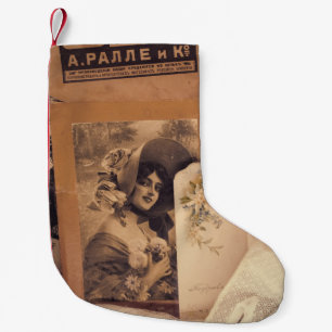 Petite Chaussette De Noël Glamour nostalgique : Portraits russes Vintages.
