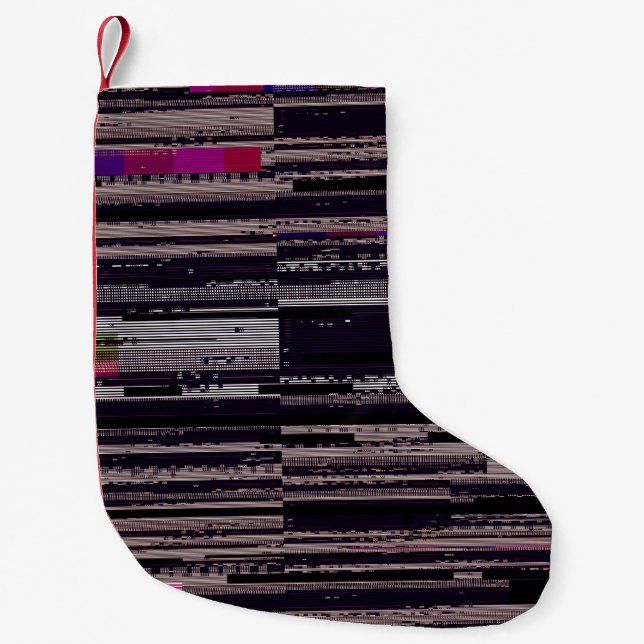 Petite Chaussette De Noël Glitched TV screen with broken pixels. Abstract fu (Devant)