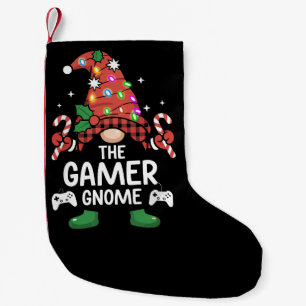 Petite Chaussette De Noël Gnome de joueur carreaux de Buffalo famille assort