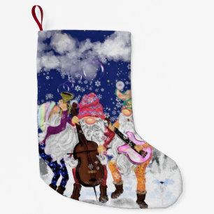 Petite Chaussette De Noël Gnome Music Band Funny Christmas Stocking