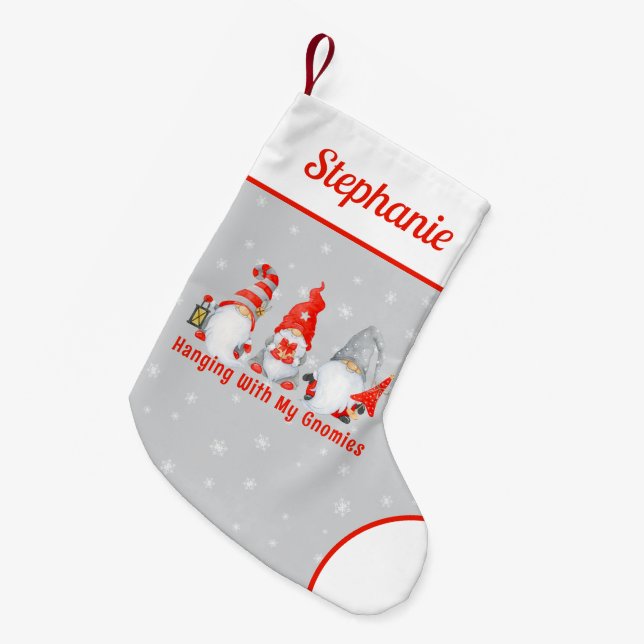 Petite Chaussette De Noël Gnomes de Noël mignons personnalisés (Devant (Accrochage))