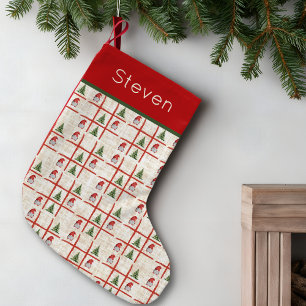 Petite Chaussette De Noël Gnomes et arbres rustiques – Tic Tac Toe Noël