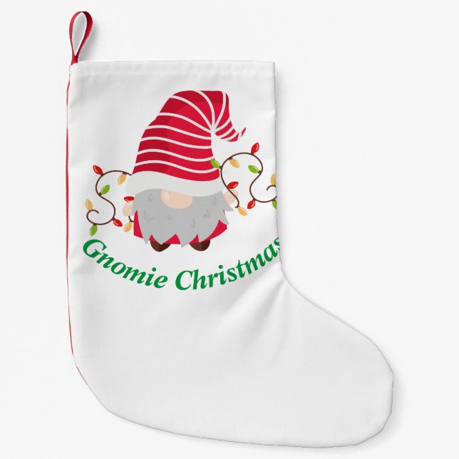 Petite Chaussette De Noël Gnomie Noël Stocker (Devant)