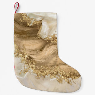 Petite Chaussette De Noël Gold and Pearl - Splatter and flow