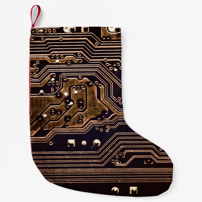 Petite Chaussette De Noël Golden circuit board. Electronic computer hardware (Devant)