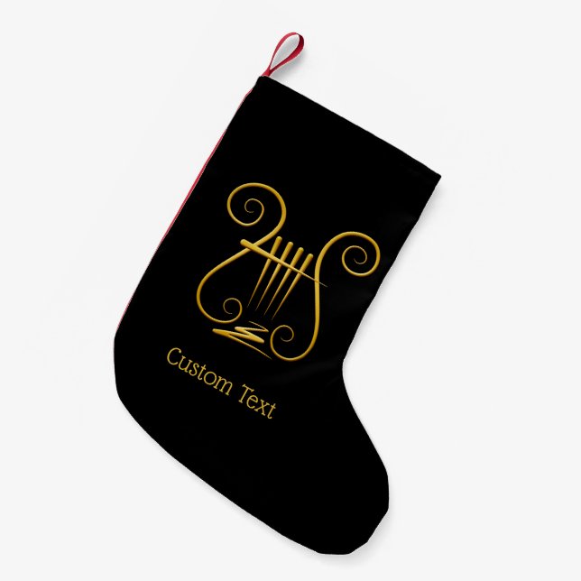 Petite Chaussette De Noël Golden lyre (Devant (Accrochage))