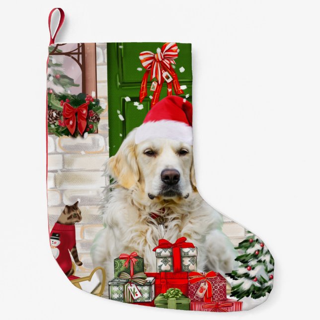Petite Chaussette De Noël Golden Retriever Chien Noël (Devant)
