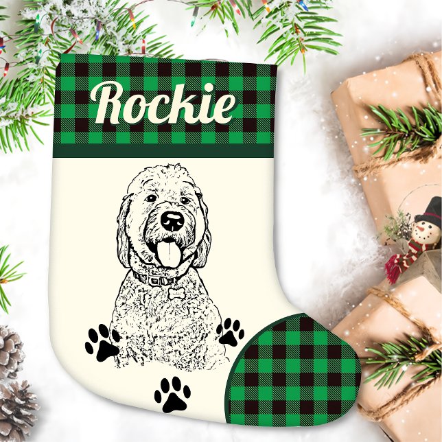 Petite Chaussette De Noël Goldendoodle Chien Personnalisé (Créateur téléchargé)