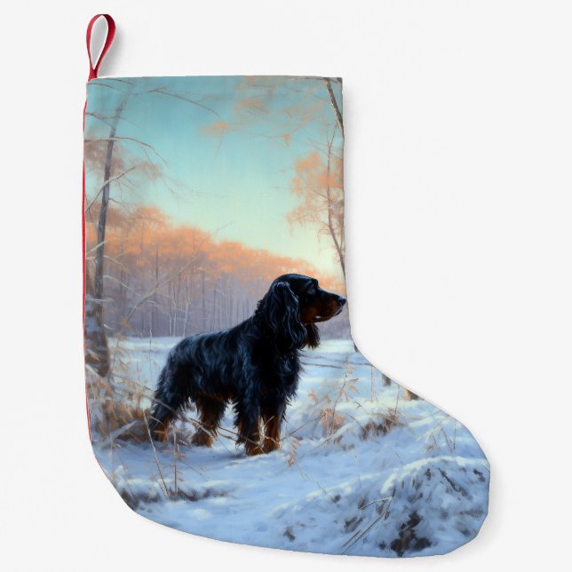 Petite Chaussette De Noël Gordon Setter Noël Qu'il neige (Devant)