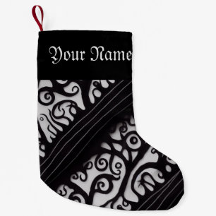 Petite Chaussette De Noël Goth Noir et Blanc Noël Stocking