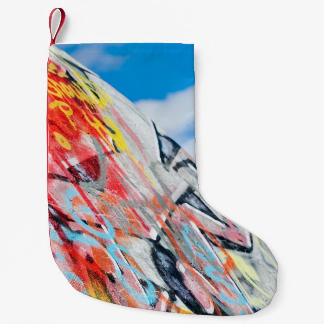 Petite Chaussette De Noël graffiti de planète (Devant)