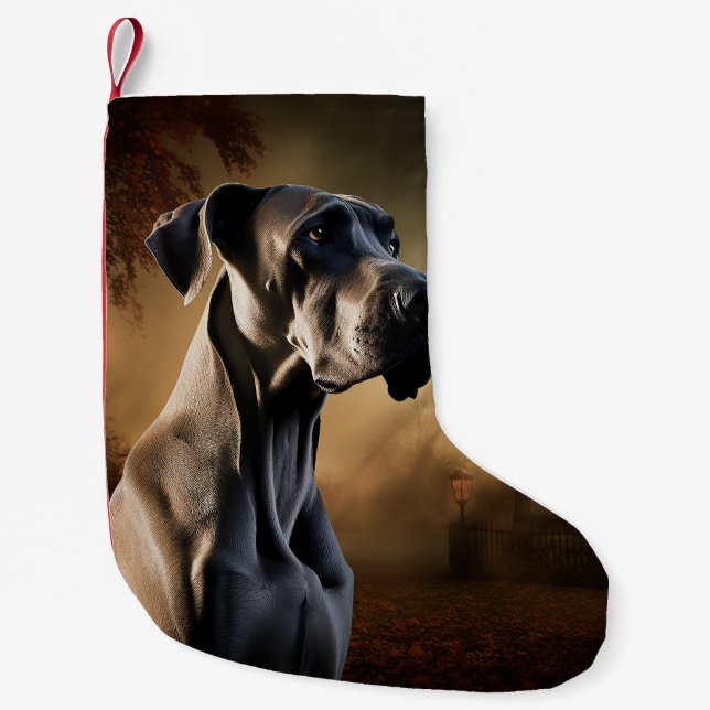 Petite Chaussette De Noël Grand Danois Halloween Effrayant (Devant)