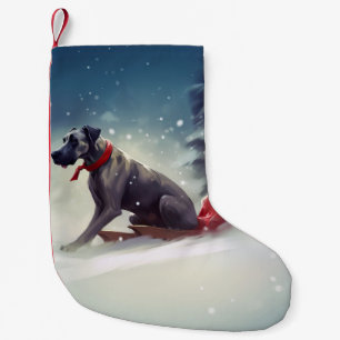 Petite Chaussette De Noël Grand Danois Noël neige hiver