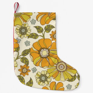 Petite Chaussette De Noël Grande Échelle Colorée Façonnée À Main Florale Mer
