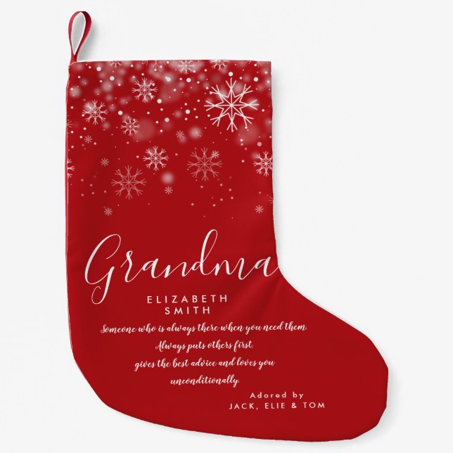 Petite Chaussette De Noël Grandma grand-mère personnalisée Citation vacances (Devant)