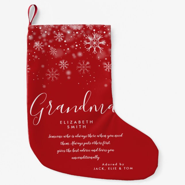 Petite Chaussette De Noël Grandma grand-mère personnalisée Citation vacances (Devant)