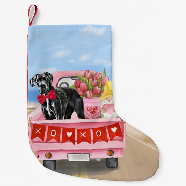 Petite Chaussette De Noël Great Dane Chien Valentine's Day Truck (Devant)
