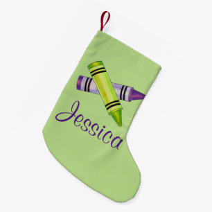 Petite Chaussette De Noël Green Purple Art Enseignant Fournitures Artistes C