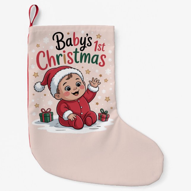 Petite Chaussette De Noël Grossesse 1er Noël de bébé Annonce de grossesse (Devant)