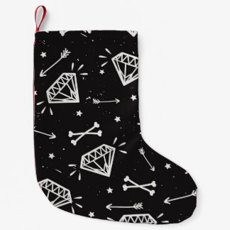 Petite Chaussette De Noël Grunge rock : diamants, os motif.