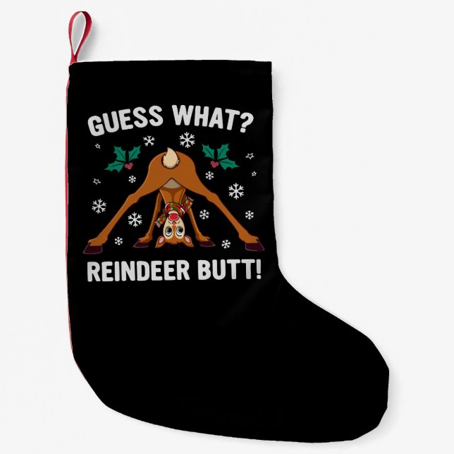 Petite Chaussette De Noël Guess What Reindeer Butt Christmas Joke (Devant)