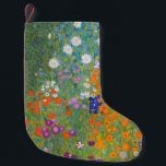 Petite Chaussette De Noël Gustav Klimt Fleur Jardin Cottage Nature<br><div class="desc">Un beau tableau de jardin - c'est un tableau classique de Gustav Klimt,  appelé Cottage Garden,  ou Bauergarten,  1907,  qui est un gros plan d'un jardin fleuri,  un tableau floral coloré.</div>