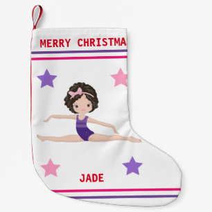 PETITE CHAUSSETTE DE NOËL GYMNASTICS NOËL STOCKAGE POUR LES FILLES.