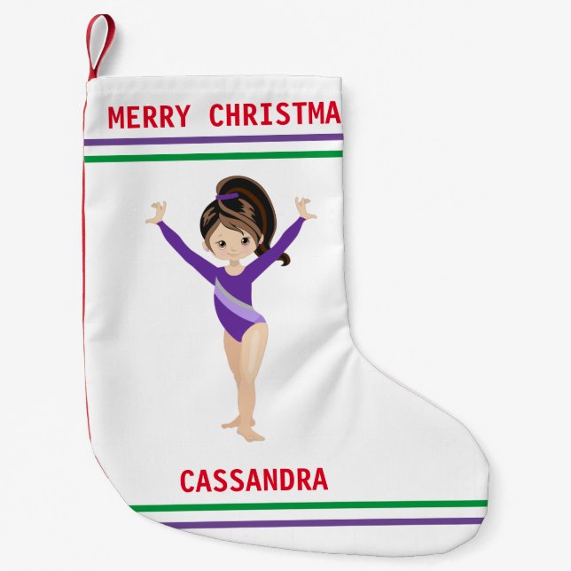 PETITE CHAUSSETTE DE NOËL GYMNASTICS NOËL STOCKAGE POUR LES FILLES. (Devant)