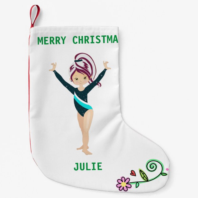 PETITE CHAUSSETTE DE NOËL GYMNASTICS NOËL STOCKAGE POUR LES FILLES. (Devant)